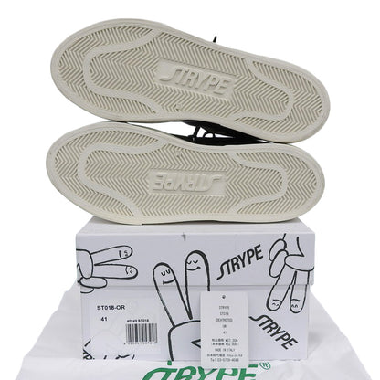 STRYPE ストライプ 新品同様 スニーカー シューズ メンズ ブラック × レッド 41 ST018ーOR ダメージ加工 シューズ 41