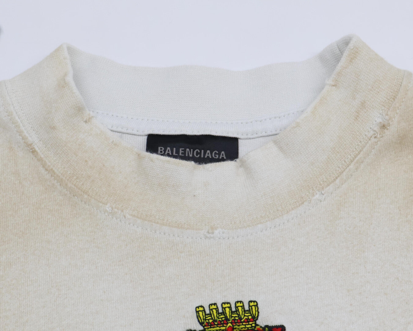 BALENCIAGA バレンシアガ 【美品/国内正規/22年製】739028 ダメージ加工 半袖Tシャツ/ トップス L