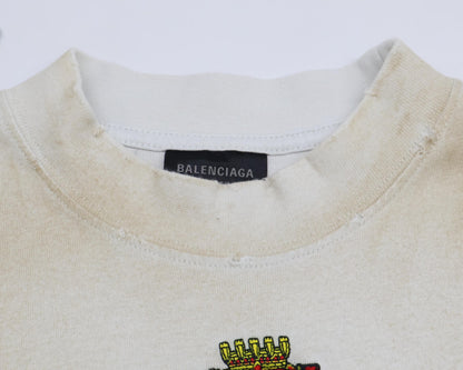 BALENCIAGA バレンシアガ 【美品/国内正規/22年製】739028 ダメージ加工 半袖Tシャツ/ トップス L