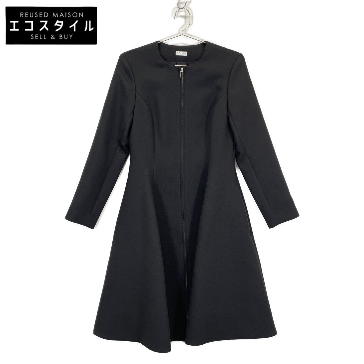 COLUMN コラム 22AW ﾌﾞﾗｯｸ 22-140-11-080008 ﾌﾛﾝﾄｼﾞｯﾌﾟ ﾄﾞﾚｽｺｰﾄ コート 36
