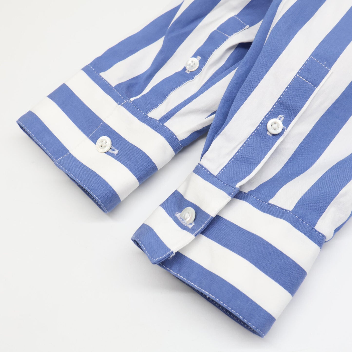 3.1 Phillip lim スリーワンフィリップリム ブルー×ホワイト LS ドレープハンカチカラー トップス 2