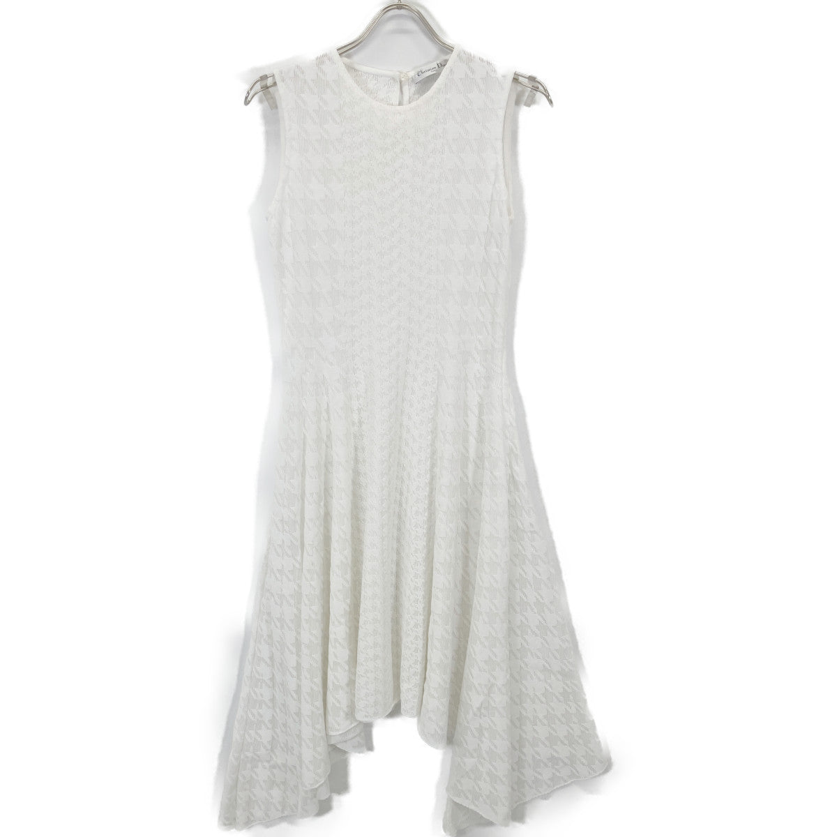 Christian Dior クリスチャンディオール ホワイト 千鳥柄 ノースリーブ ワンピース 4A24611AM533 ワンピース USA6