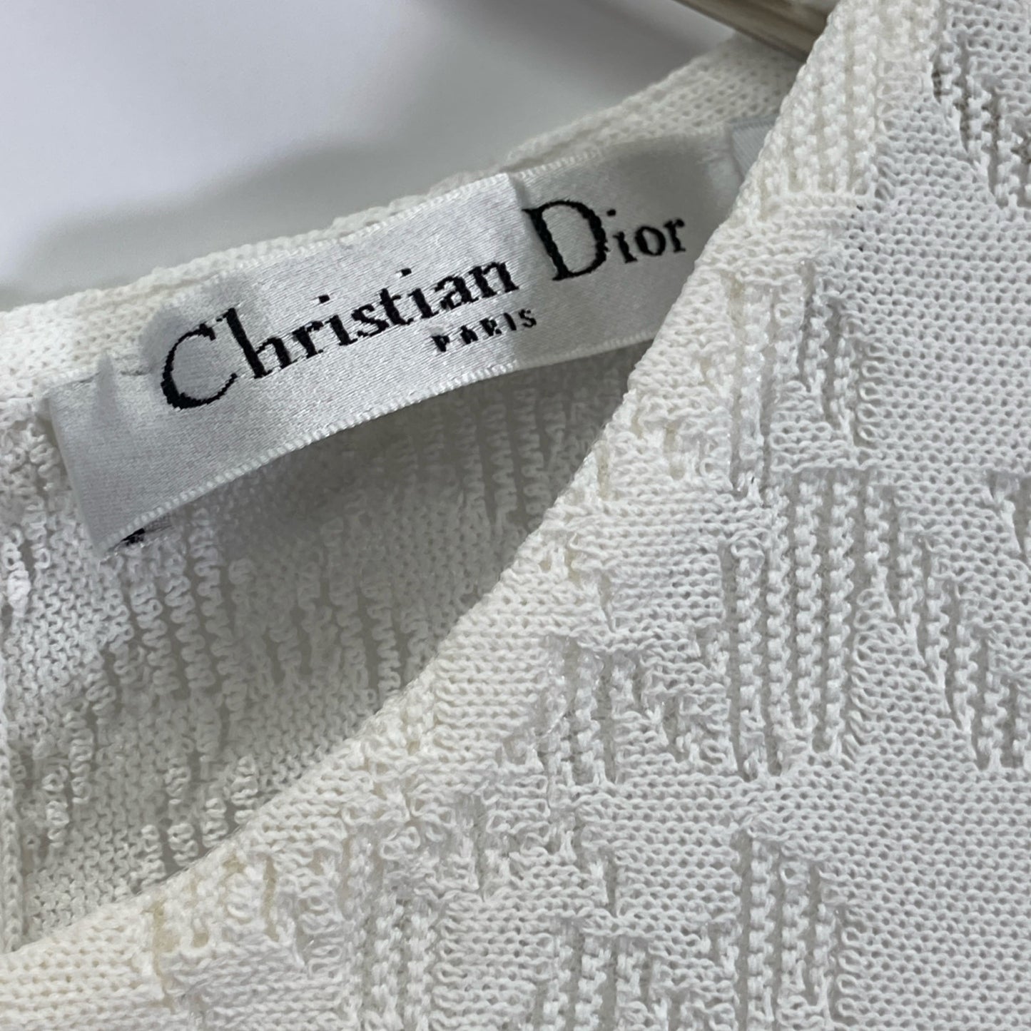 Christian Dior クリスチャンディオール ホワイト 千鳥柄 ノースリーブ ワンピース 4A24611AM533 ワンピース USA6
