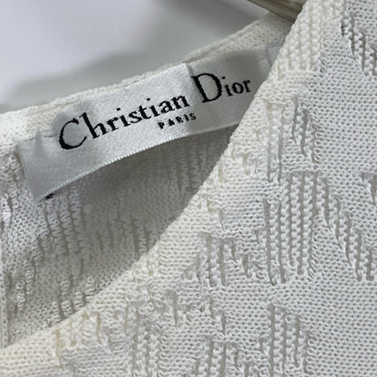 Christian Dior クリスチャンディオール ホワイト 千鳥柄 ノースリーブ ワンピース 4A24611AM533 ワンピース USA6