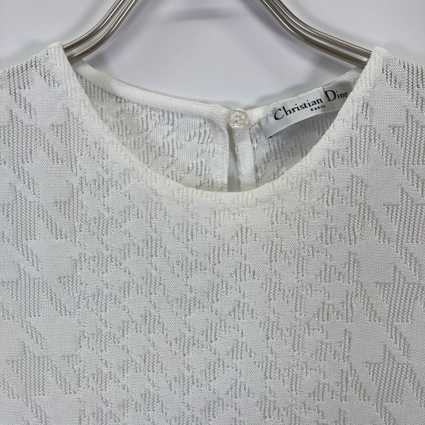 Christian Dior クリスチャンディオール ホワイト 千鳥柄 ノースリーブ ワンピース 4A24611AM533 ワンピース USA6