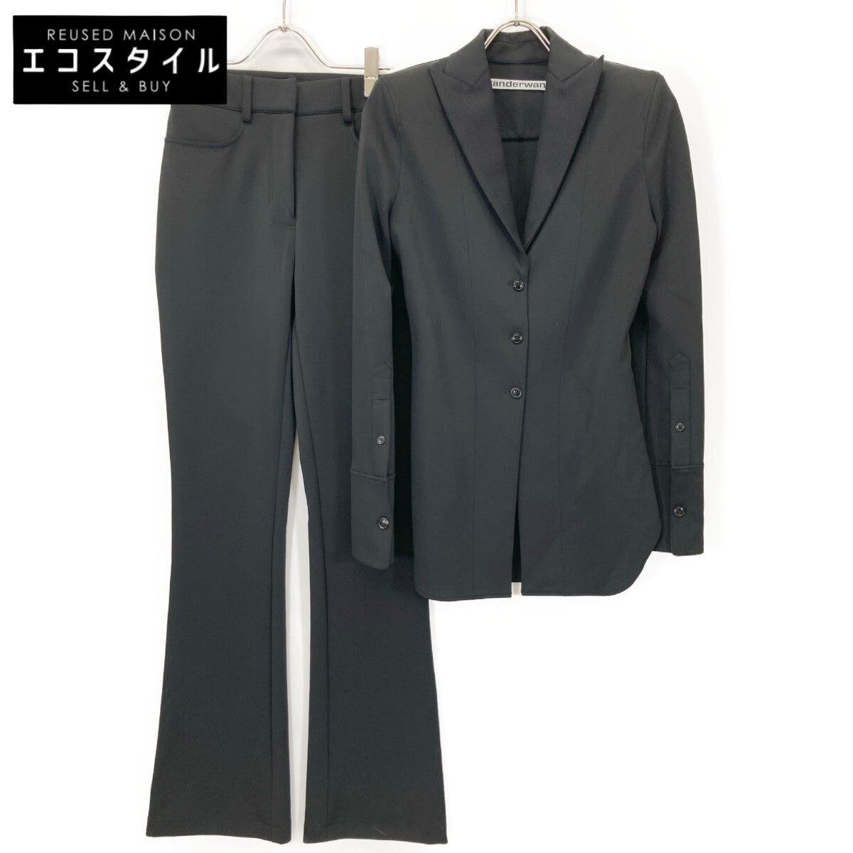 ALEXANDER WANG アレキサンダーワン 【美品】ボンディング ストレッチ ロングジャケット/パンツ スーツ セットアップ 2