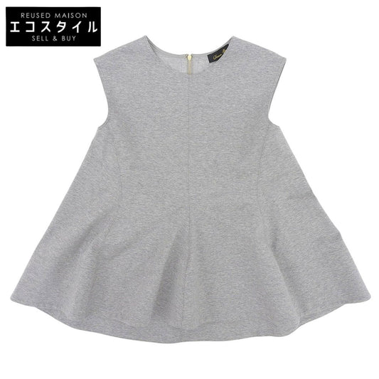 DRAWER ドゥロワー 美品 バックジップノースリーブブラウス トップス レディース グレー 1 M.SUMMER2 トップス 1