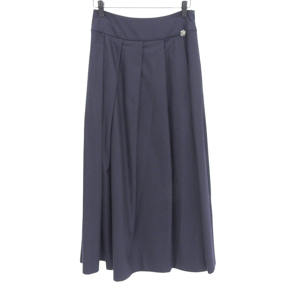 S MaxMara エスマックスマーラ 美品 ウール フレア スカート レディース ネイビー 36 23910606336 23年 スカート 36