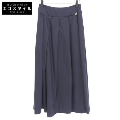 S MaxMara エスマックスマーラ 美品 ウール フレア スカート レディース ネイビー 36 23910606336 23年 スカート 36