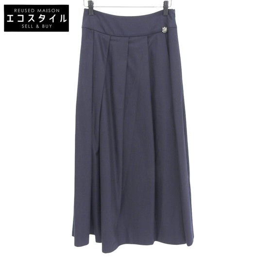 S MaxMara エスマックスマーラ 美品 ウール フレア スカート レディース ネイビー 36 23910606336 23年 スカート 36