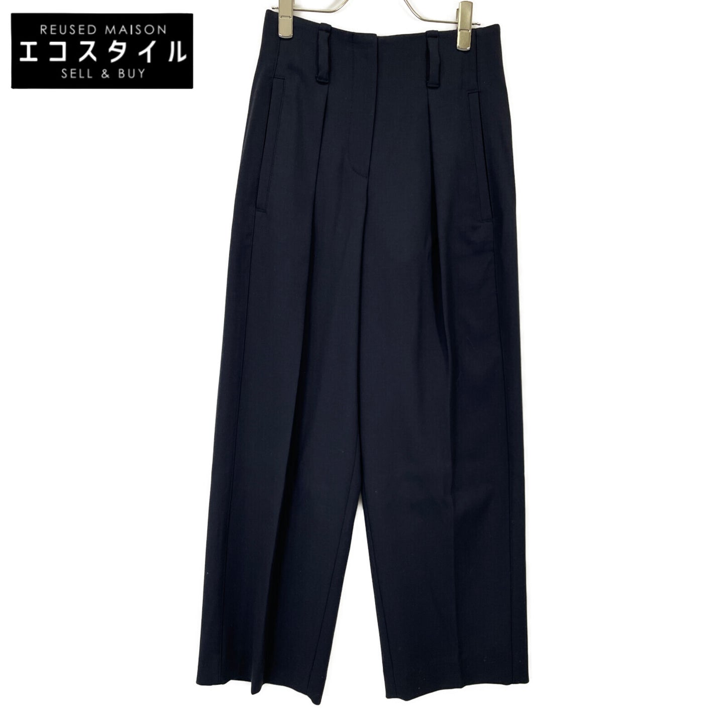 BRUNELLO CUCINELLI ブルネロクチネリ ﾈｲﾋﾞｰ 23年 MP097P8239 ﾓﾆｰﾚ装飾 1P ﾃｰﾊﾟｰﾄﾞ ﾊﾟﾝﾂ ボトムス 36