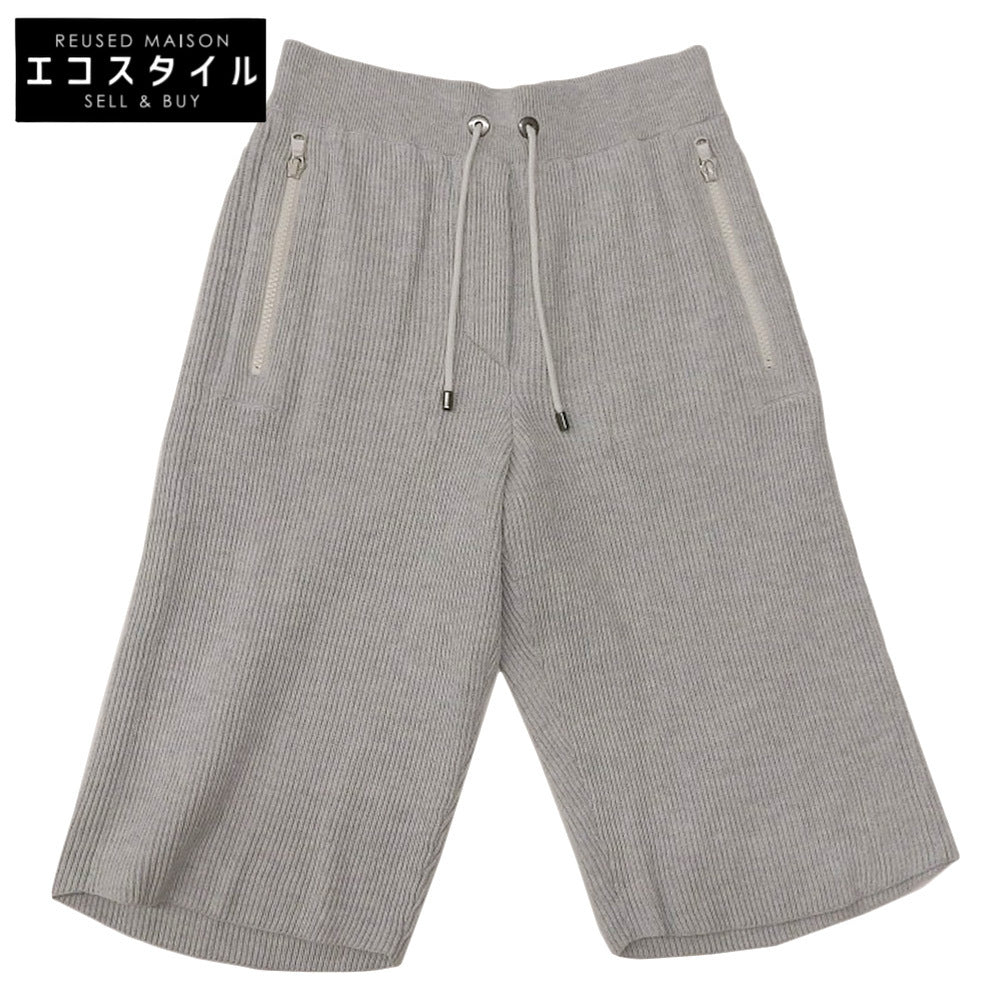 BRUNELLO CUCINELLI ブルネロクチネリ 美品 コットン ニット リブ編み ハーフ パンツ ボトムス レディース グレー XXS 21年 MI9197799JAP ボトムス XXＳ