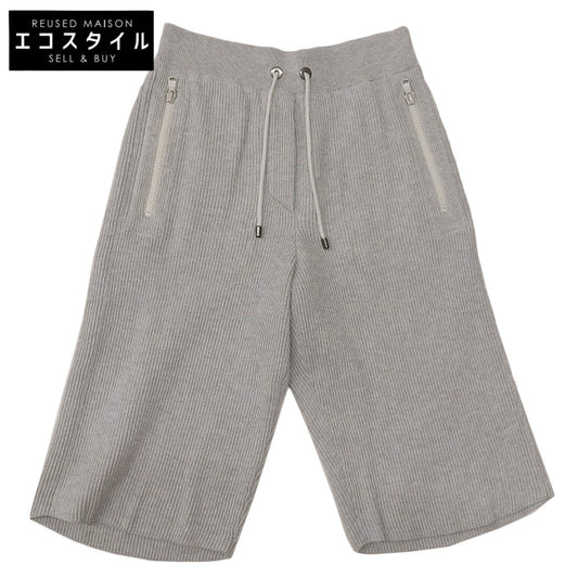 BRUNELLO CUCINELLI ブルネロクチネリ 美品 コットン ニット リブ編み ハーフ パンツ ボトムス レディース グレー XXS 21年 MI9197799JAP ボトムス XXＳ