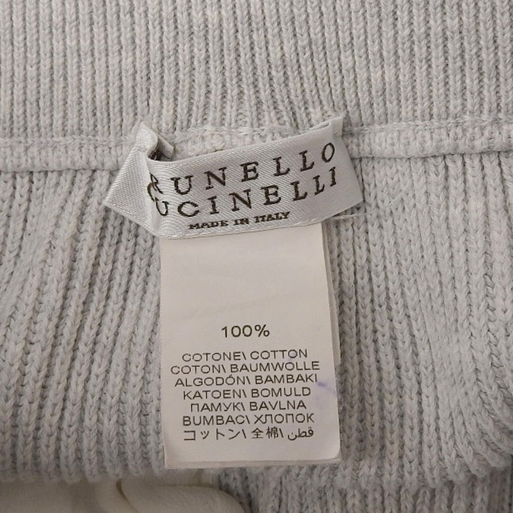 BRUNELLO CUCINELLI ブルネロクチネリ 美品 コットン ニット リブ編み ハーフ パンツ ボトムス レディース グレー XXS 21年 MI9197799JAP ボトムス XXＳ