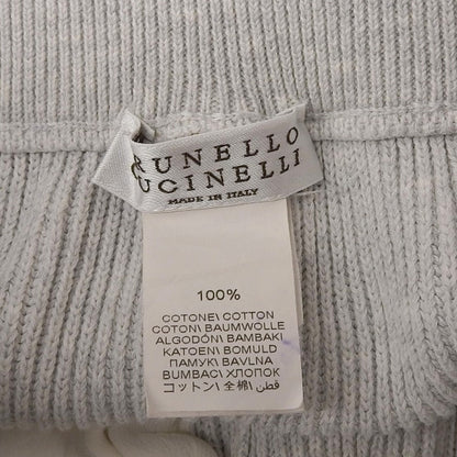 BRUNELLO CUCINELLI ブルネロクチネリ 美品 コットン ニット リブ編み ハーフ パンツ ボトムス レディース グレー XXS 21年 MI9197799JAP ボトムス XXＳ