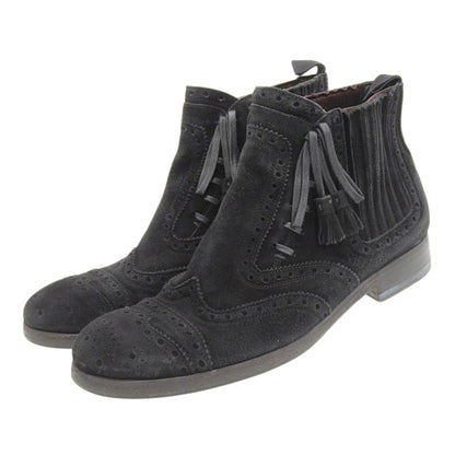 DOLCE&GABBANA ドルチェアンドガッバーナ スエード ウィングチップ ブーツ シューズ レディース 黒 ブラック 6 1/2 5284 シューズ 6.5