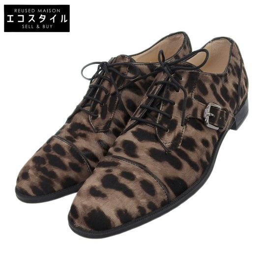 TOD'S トッズ 美品 レオパード ハラコ シングル モンクシューズ レディース ブラウン系 37 シューズ 37