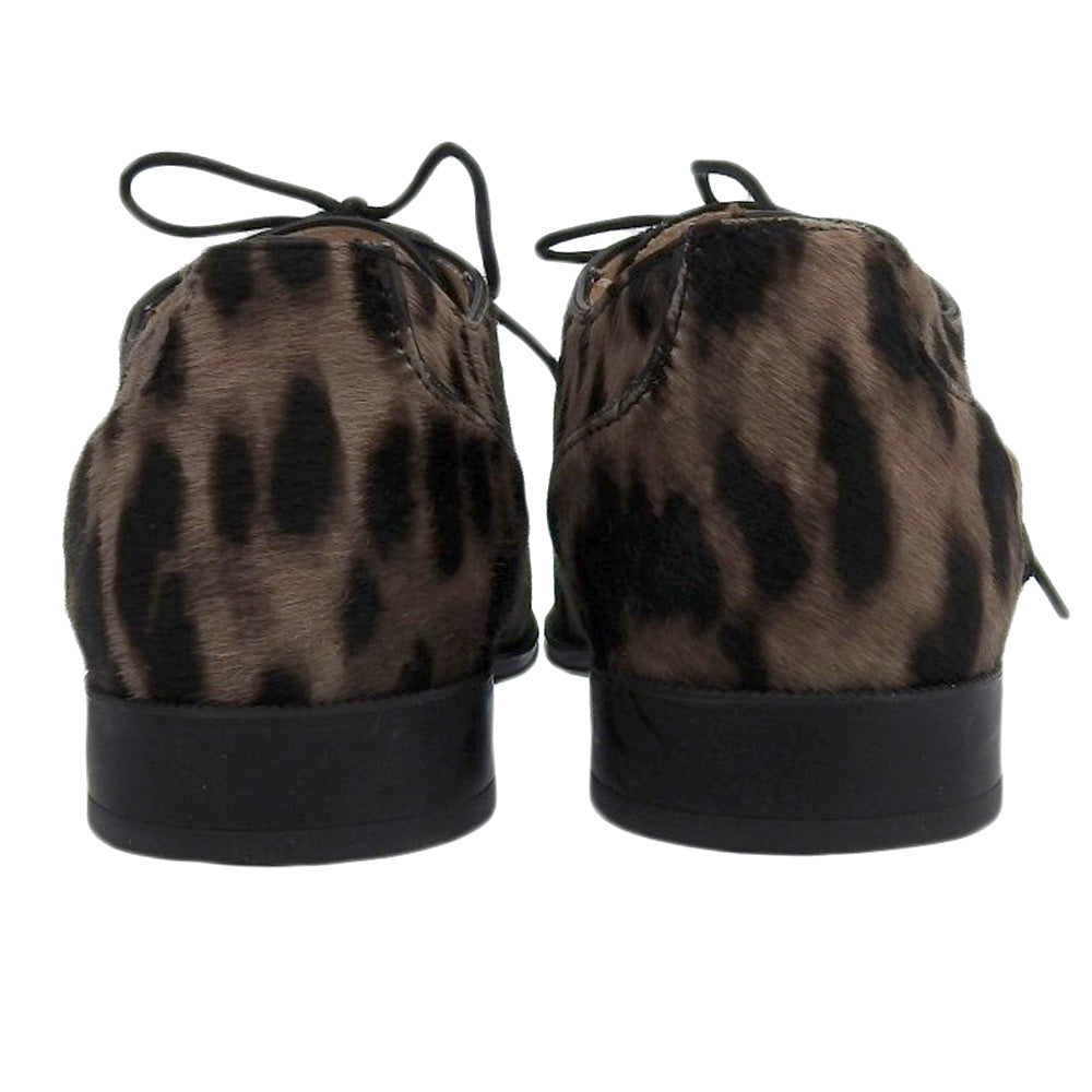 TOD'S トッズ 美品 レオパード ハラコ シングル モンクシューズ レディース ブラウン系 37 シューズ 37