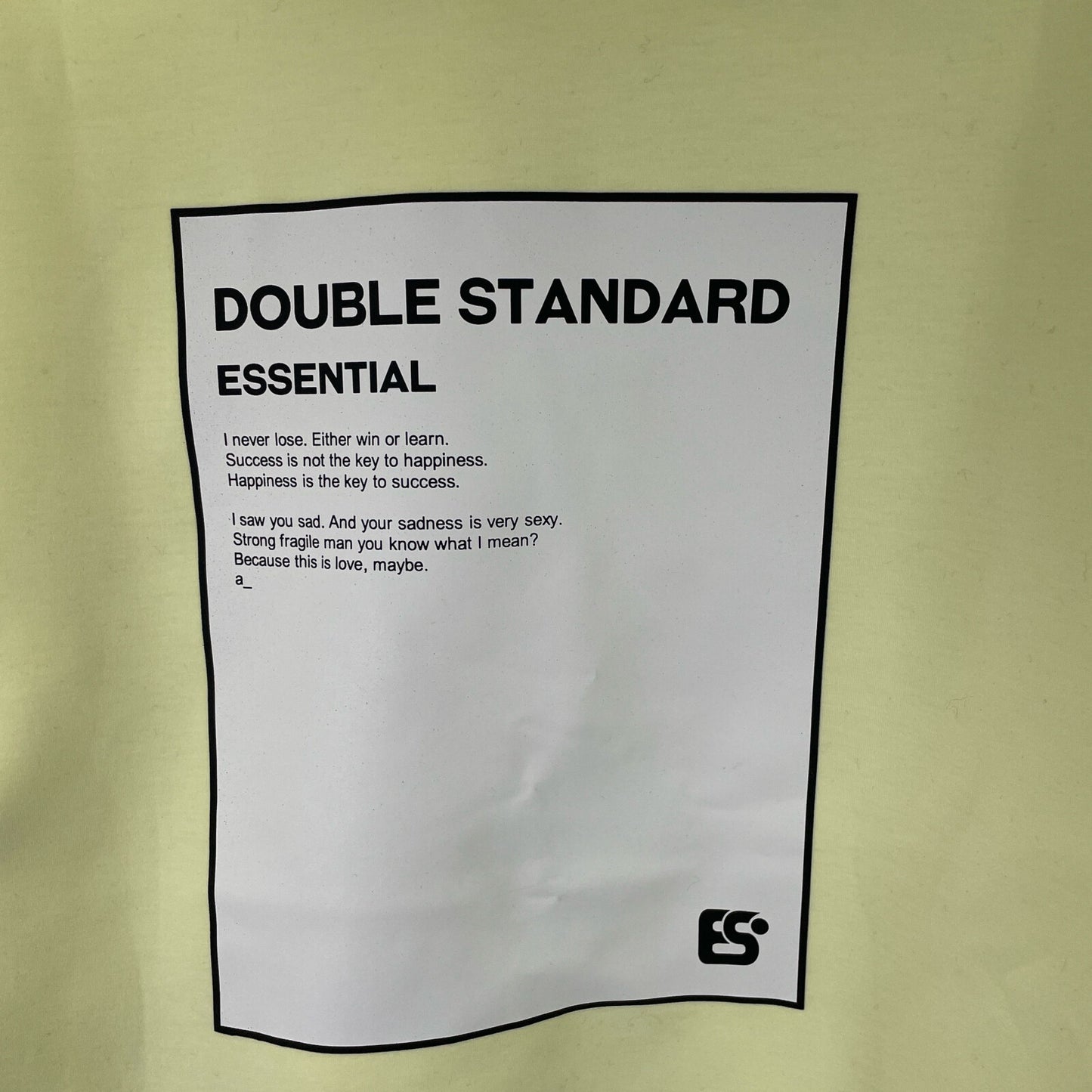 DOUBLE STANDARD CLOTHING ダブルスタンダードクロージング 【ESSENTIAL】25年製 イエロー バックプリント ダンボールパーカー トップス F