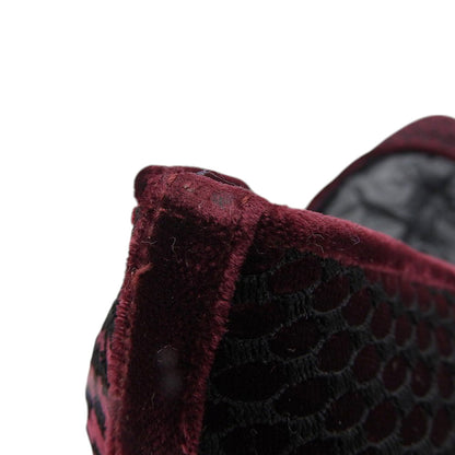 Sergio Rossi セルジオロッシ 新品同様 ベルベット ヒールパンプス レディース ボルドー×ブラック 38 シューズ 38