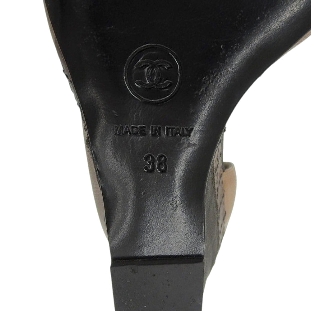 CHANEL シャネル カメリア ココマーク コルクウェッジソール パンプス レディース ブラウン 38 シューズ 38