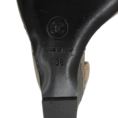 CHANEL シャネル カメリア ココマーク コルクウェッジソール パンプス レディース ブラウン 38 シューズ 38