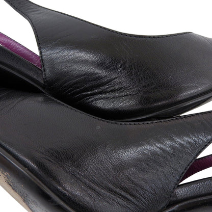 Sergio Rossi セルジオロッシ レザー ポインテッドトゥ パンプス レディース ブラック×パープル シューズ 38