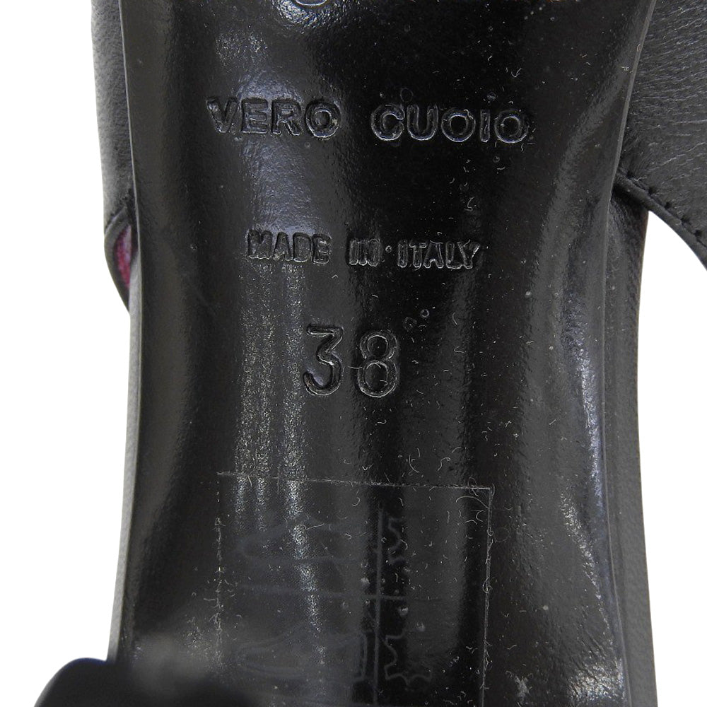 Sergio Rossi セルジオロッシ レザー ポインテッドトゥ パンプス レディース ブラック×パープル シューズ 38