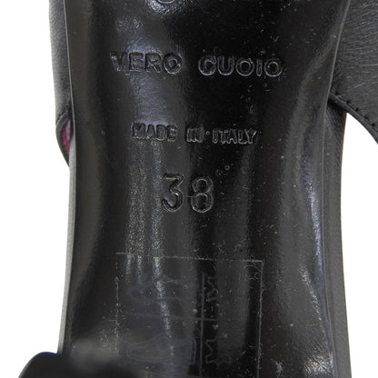 Sergio Rossi セルジオロッシ レザー ポインテッドトゥ パンプス レディース ブラック×パープル シューズ 38