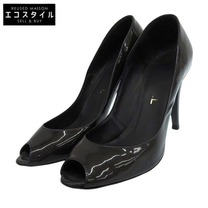 CHANEL シャネル パテント ココマーク ラウンドトゥ パンプス レディース ブラック系 38 シューズ 38