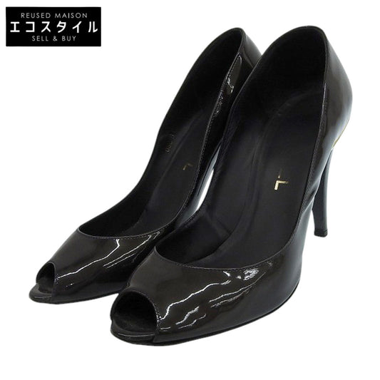 CHANEL シャネル パテント ココマーク ラウンドトゥ パンプス レディース ブラック系 38 シューズ 38