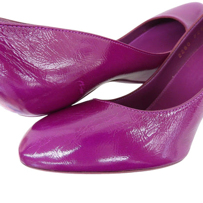 Sergio Rossi セルジオロッシ 美品 レザー ラウンドトゥ パンプス レディース パープル 38 シューズ 38