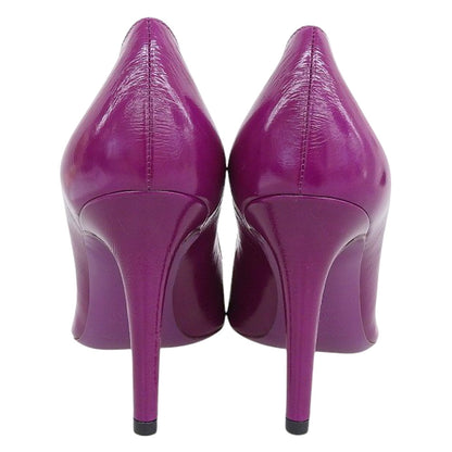 Sergio Rossi セルジオロッシ 美品 レザー ラウンドトゥ パンプス レディース パープル 38 シューズ 38