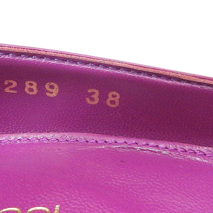 Sergio Rossi セルジオロッシ 美品 レザー ラウンドトゥ パンプス レディース パープル 38 シューズ 38