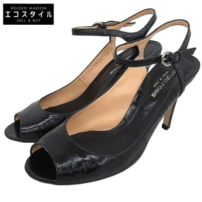 Sergio Rossi セルジオロッシ レザー アンクルストラップ パンプス レディース 黒 ブラック 38 シューズ 38