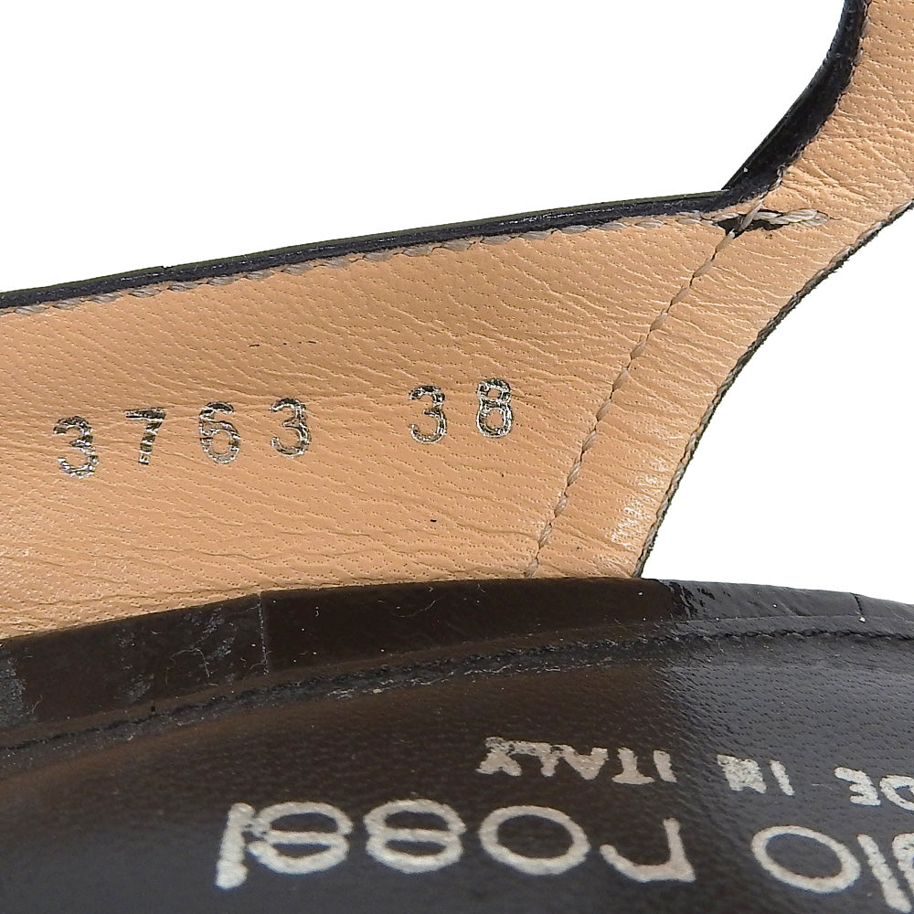 Sergio Rossi セルジオロッシ レザー アンクルストラップ パンプス レディース 黒 ブラック 38 シューズ 38