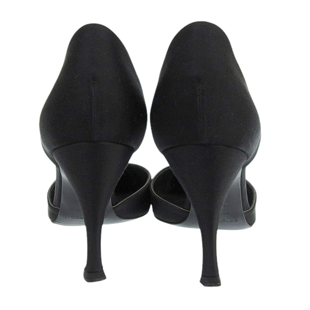 Sergio Rossi セルジオロッシ サテン ビジュー ポインテッドトゥ パンプス レディース ブラック 38 シューズ 38