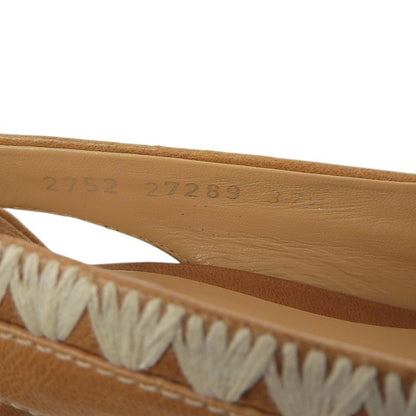 Sergio Rossi セルジオロッシ 新品同様 レザー ポインテッドトゥ ヒール パンプス レディース ブラウン 37 1/2 シューズ 37.5