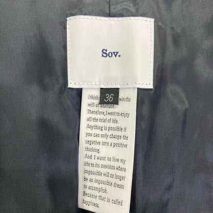 SOV. ソブ ダブルスタンダード 【美品/24年製】0305150243 ジョーゼットノーカラー ロングジレ/ ジャケット 36