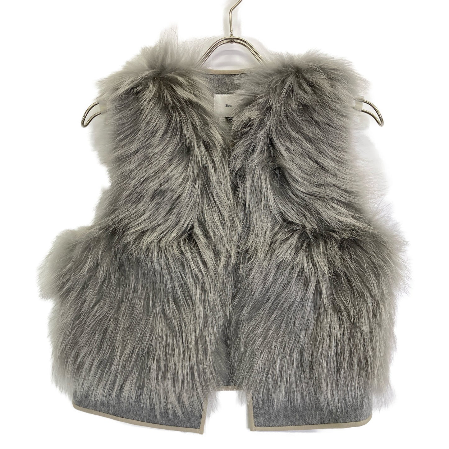 SOV. ソブ ダブルスタンダード 【美品】0305-410-233 ホワイトラクーン ファー ベスト 36