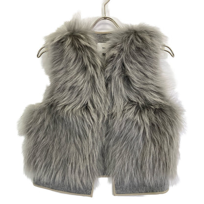 SOV. ソブ ダブルスタンダード 【美品】0305-410-233 ホワイトラクーン ファー ベスト 36