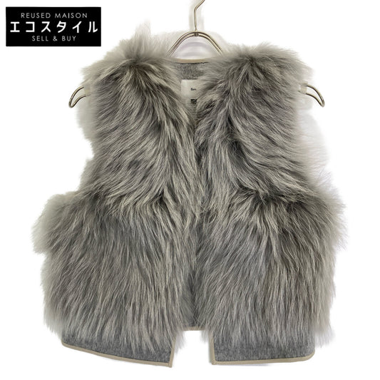 SOV. ソブ ダブルスタンダード 【美品】0305-410-233 ホワイトラクーン ファー ベスト 36