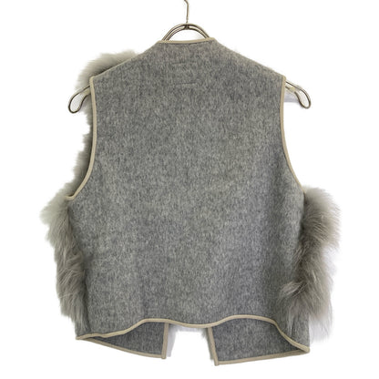 SOV. ソブ ダブルスタンダード 【美品】0305-410-233 ホワイトラクーン ファー ベスト 36