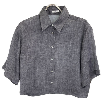 SOV. ソブ ダブルスタンダード 25年製 ｸﾞﾚｰ ｻﾃﾝﾃﾞﾆﾑﾌﾟﾘﾝﾄｸﾛｯﾌﾟﾄﾞｼｬﾂ トップス 36