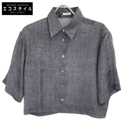 SOV. ソブ ダブルスタンダード 25年製 ｸﾞﾚｰ ｻﾃﾝﾃﾞﾆﾑﾌﾟﾘﾝﾄｸﾛｯﾌﾟﾄﾞｼｬﾂ トップス 36