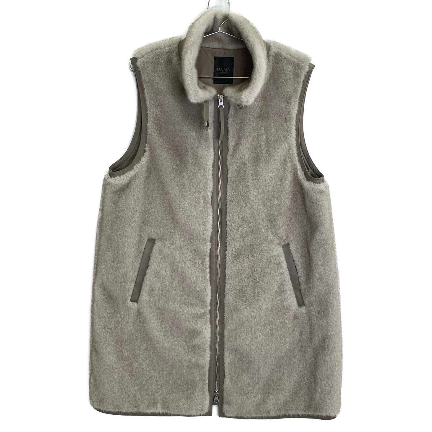 DAMAcollection ダーマコレクション ｸﾞﾚｰ ﾌｪｲｸﾌｧｰ ZIP ﾛﾝｸﾞ ﾍﾞｽﾄ ベスト L