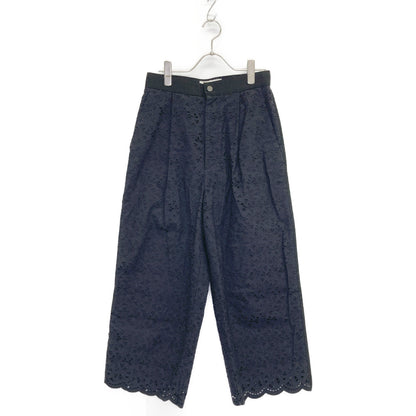 DPAREILL デパリエ B1142AFP077 ブラック レース コットンエンブロイダリーパンツ ボトムス 36