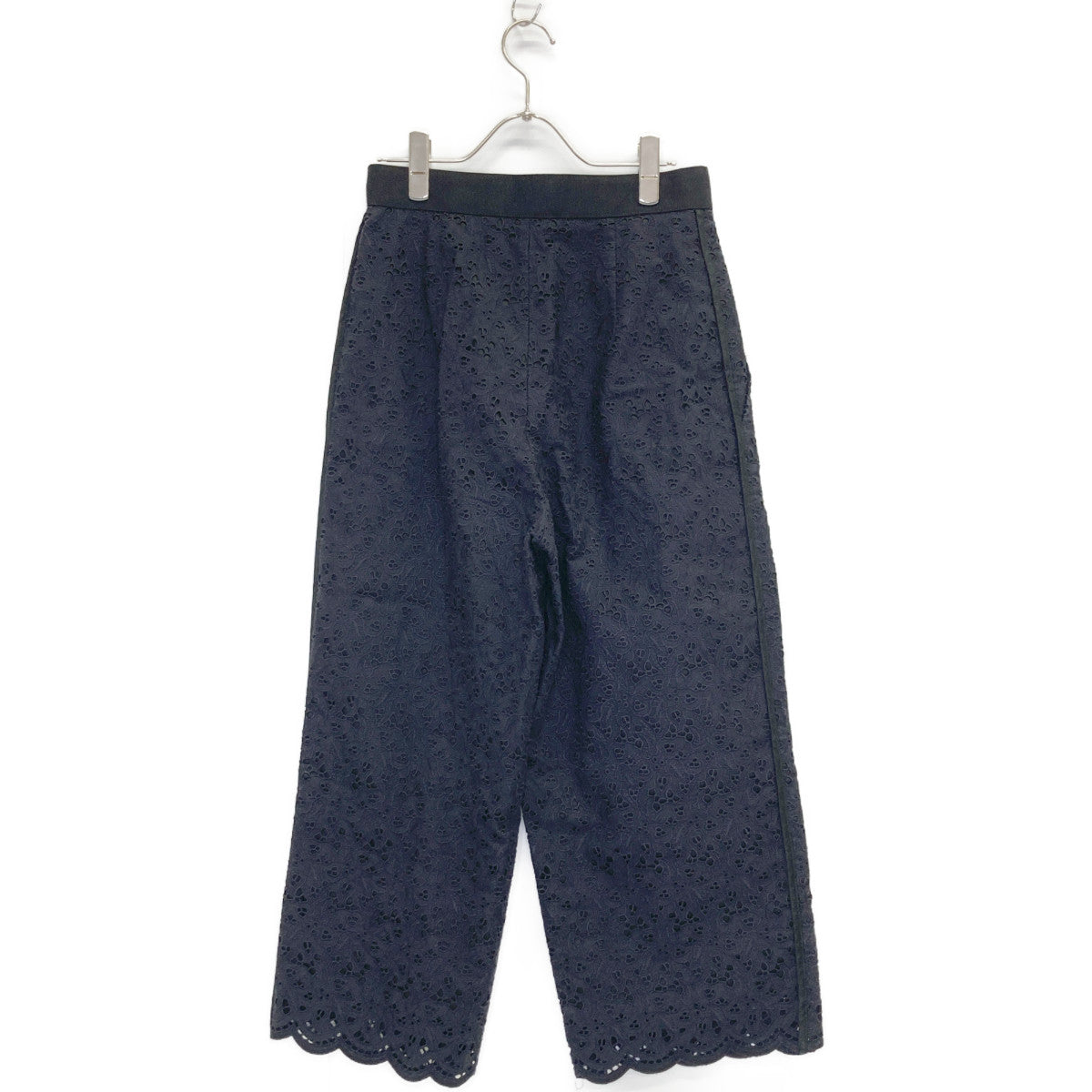 DPAREILL デパリエ B1142AFP077 ブラック レース コットンエンブロイダリーパンツ ボトムス 36