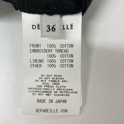 DPAREILL デパリエ B1142AFP077 ブラック レース コットンエンブロイダリーパンツ ボトムス 36