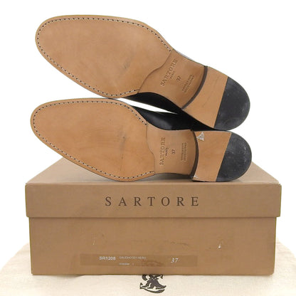 SARTORE サルトル 美品 バッグジップ クロスバックル ロングブーツ シューズ レディース ブラック 37 SR1208 シューズ 37